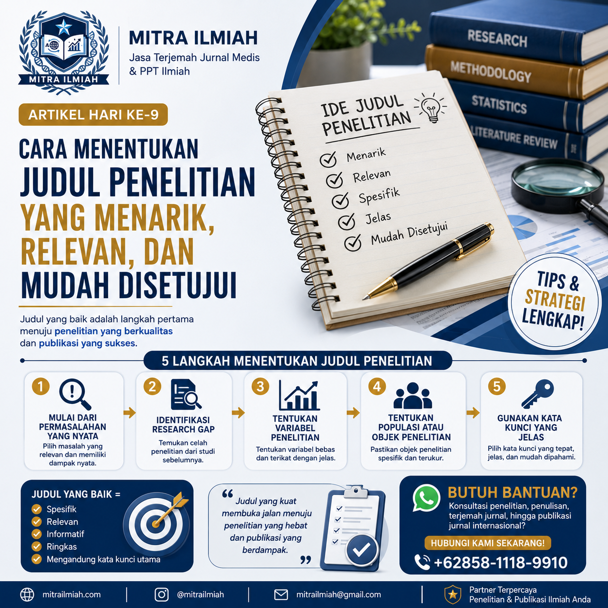 Cara Menentukan Judul Penelitian yang Menarik, Relevan, dan Mudah Disetujui