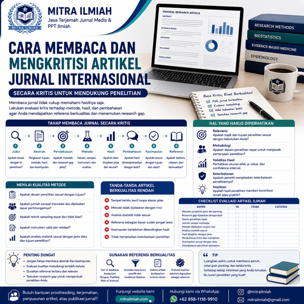 Cara Membaca dan Mengkritisi Artikel Jurnal Internasional Secara Kritis untuk Mendukung Penelitian